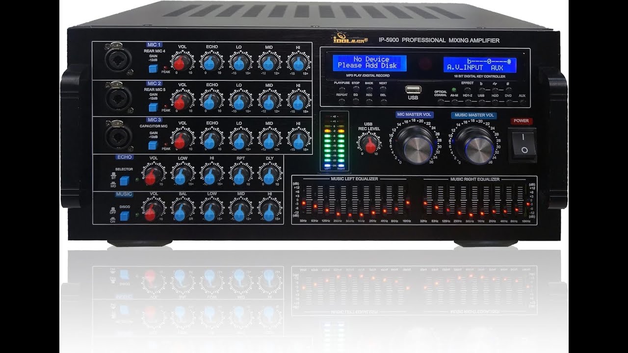 IDOLmain IP-5900 6000W Karaoke Mixing Amplifier – HDMI, Optical, Echo & Delay Control