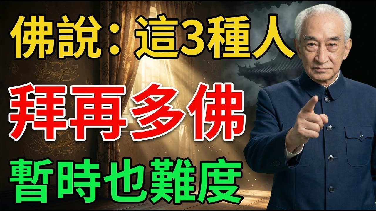 南懷瑾：佛說：這3種人，拜再多佛也暫時度不了！不是佛不慈悲，而是你把自己的心門關上了！看懂因果、惭愧與回頭，晚年福報才會真正轉起來 #佛教 #佛學 #佛法 #南懷瑾 #因果 #修行 #阿彌陀佛 #禪修