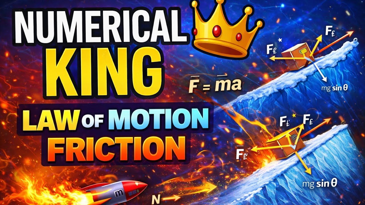 Numerical on law of motion, friction and concepts class 4