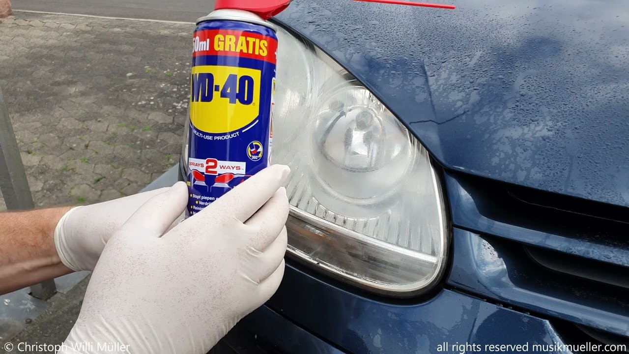 WD-40 Scheinwerfer reinigen und aufbereiten - Tipps Lifehack Polieren *Probieren geht &uuml;ber Studieren