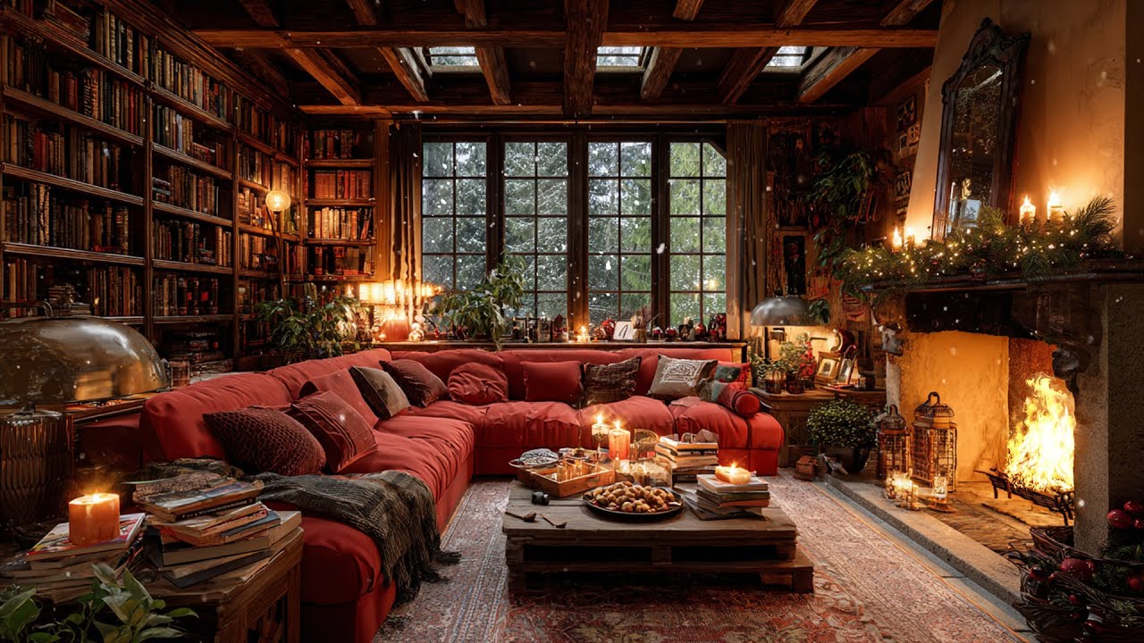 Gentle Fireplace Sounds 🎄 Peaceful Christmas Music for Relaxing Winter Nights