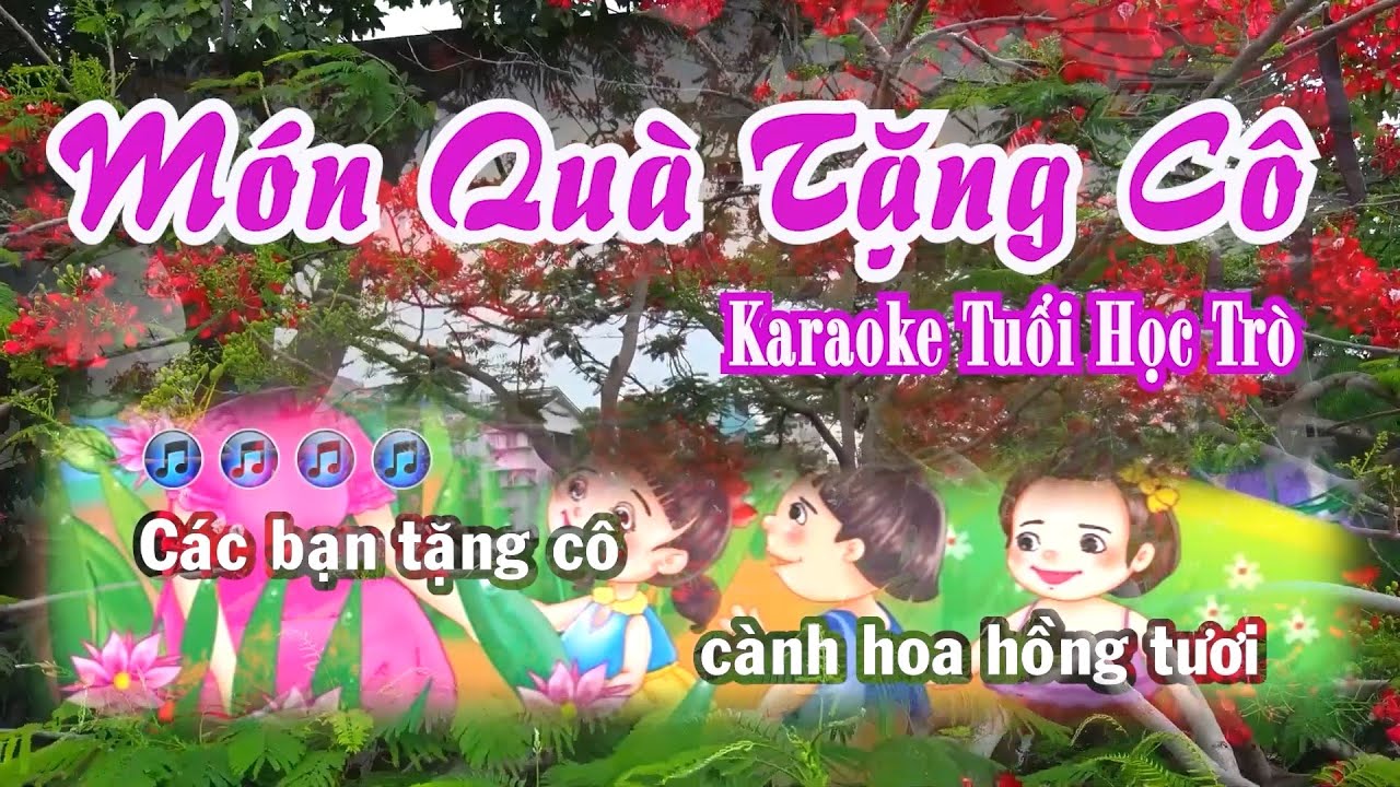 Món Quà Tặng Cô | Karaoke Tuổi Học Trò | karaoke Beat Chuẩn