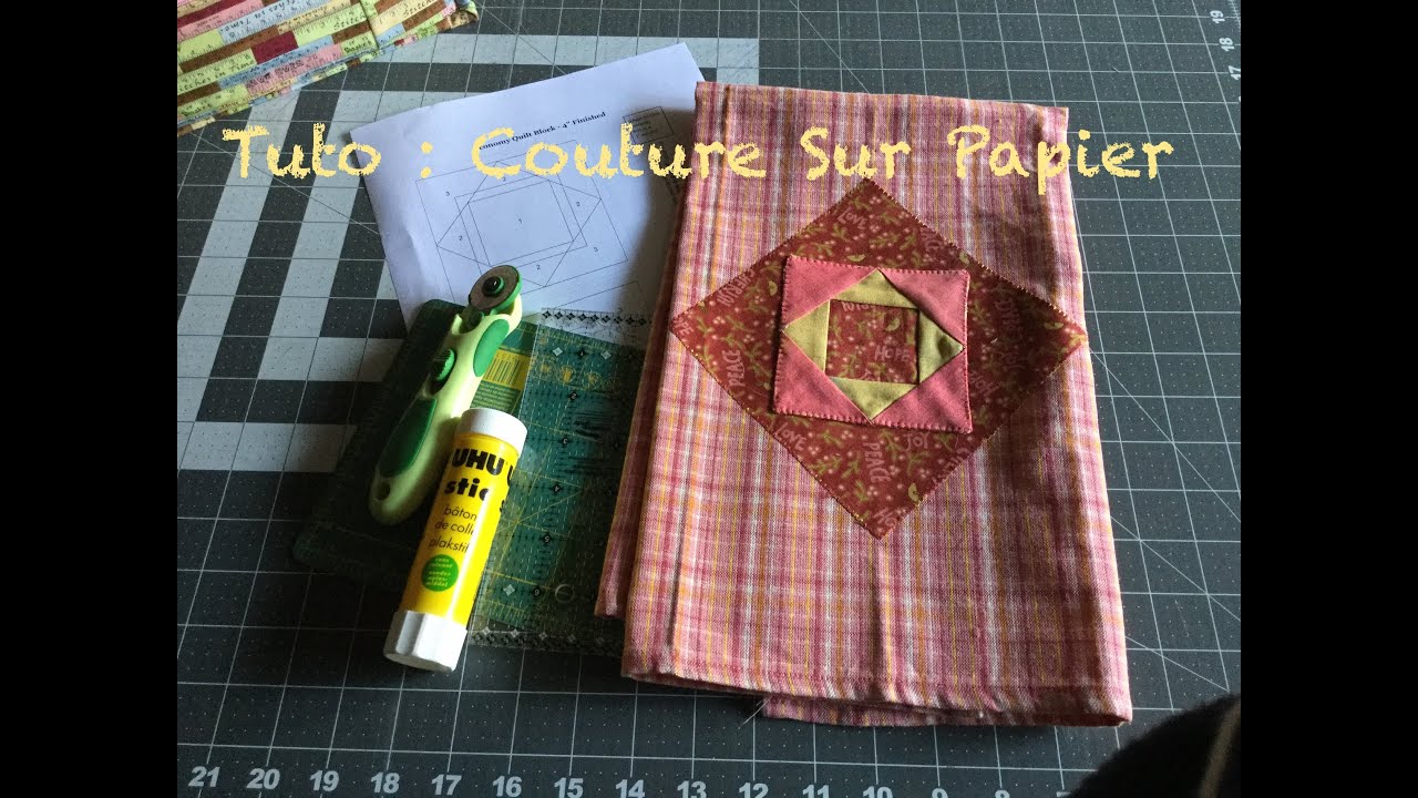 Tuto: Apprendre la technique COUTURE SUR PAPIER; paper piecing; carré dans le carre´