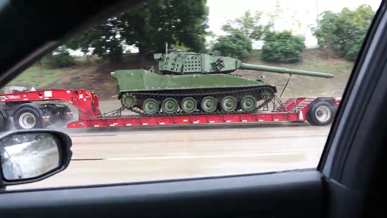 M8 AGS light tank on its way to the Michigan Military Technical & Historical Society Museum