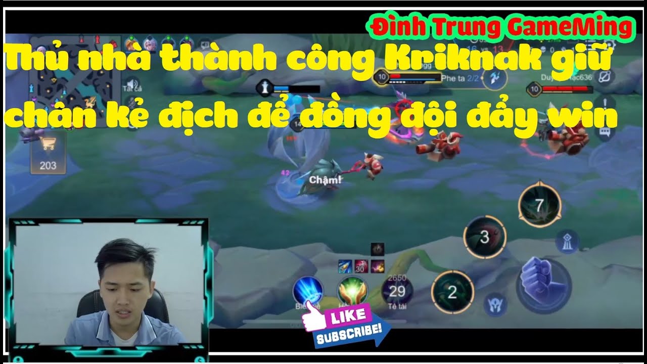 Thủ nhà thành công Kriknak giữ chân kẻ địch để đồng đội đẩy win - Đình Trung GameMing