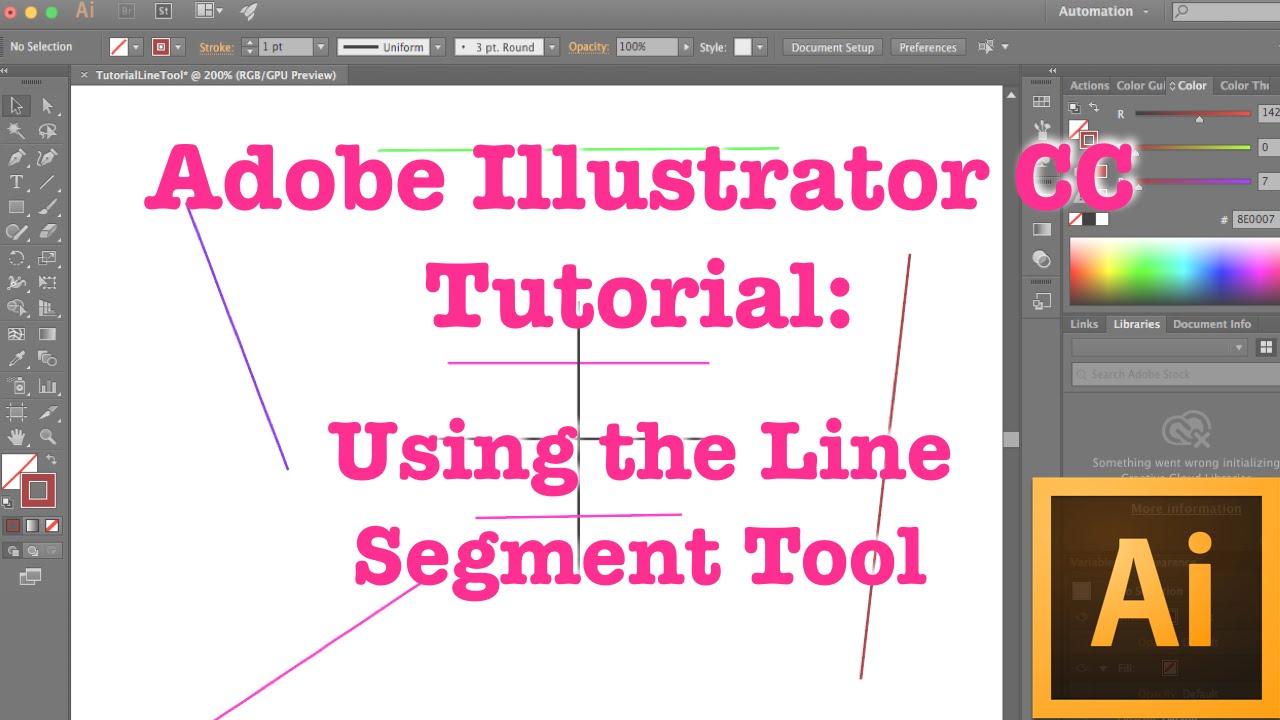 Adobe Illustrator CC Tutorial | Basics | Using the Line Segment Tool