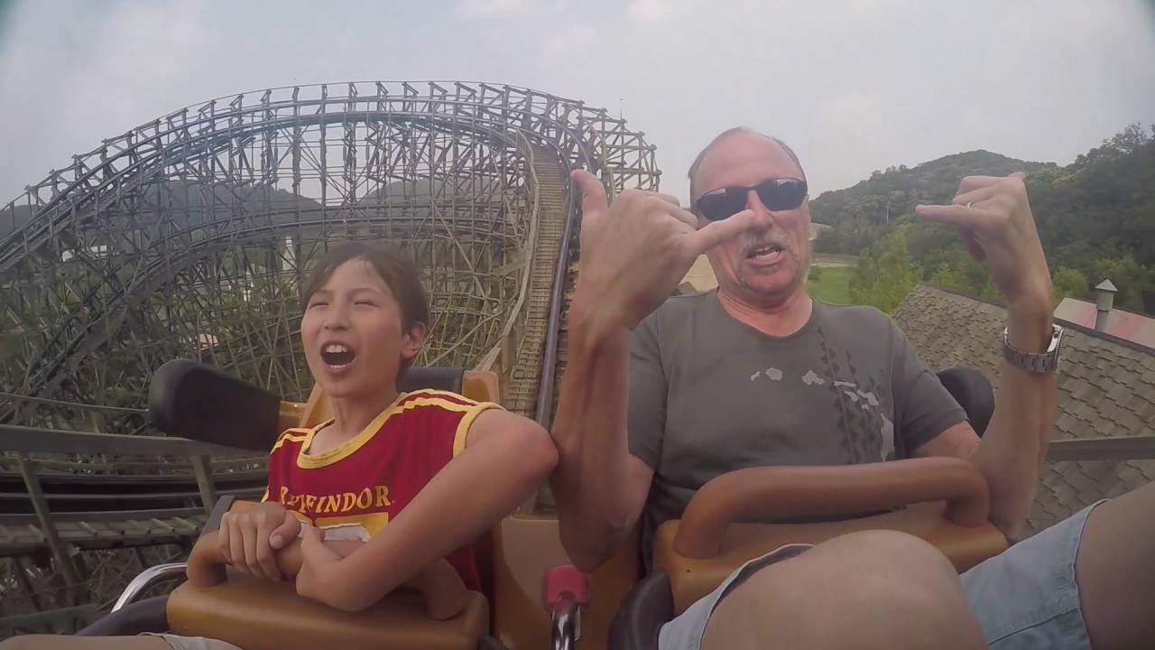 Fourth Steepest Drop Wooden Coaster In The World T Express POV Intamin Korea Summer 2016 HD Wide