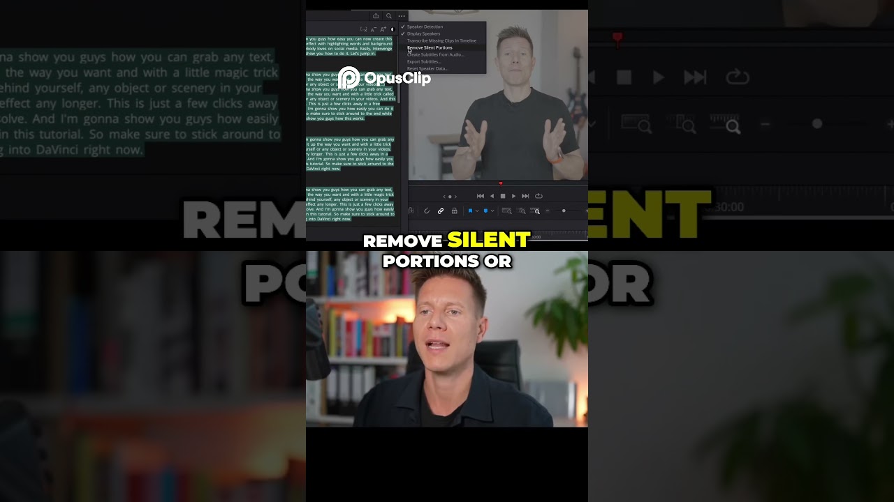 Редактирование текста &mdash; аудиотранскрипция в Davinci Resolve 20