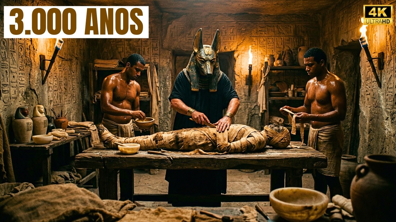 Dentro de uma Mumifica&ccedil;&atilde;o no Antigo Egito h&aacute; 3.000 Anos (Reconstru&ccedil;&atilde;o com IA)