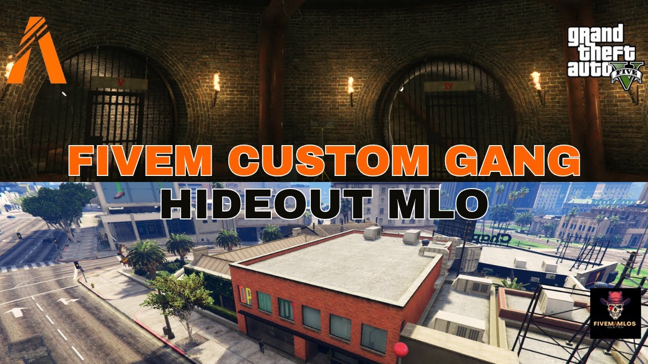 Fivem custom Gang hideout mlo with add secret bunker  Fivem gang villa  gang interior gta 5 mansion