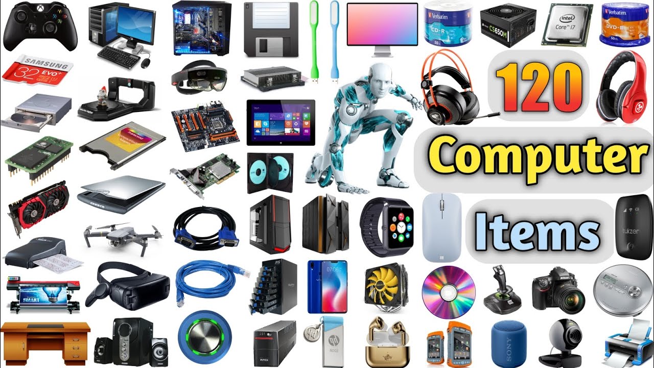 Computer Items Vocabulary ll 120 Computer Items Name In English With Pictures ll Computer Parts Name