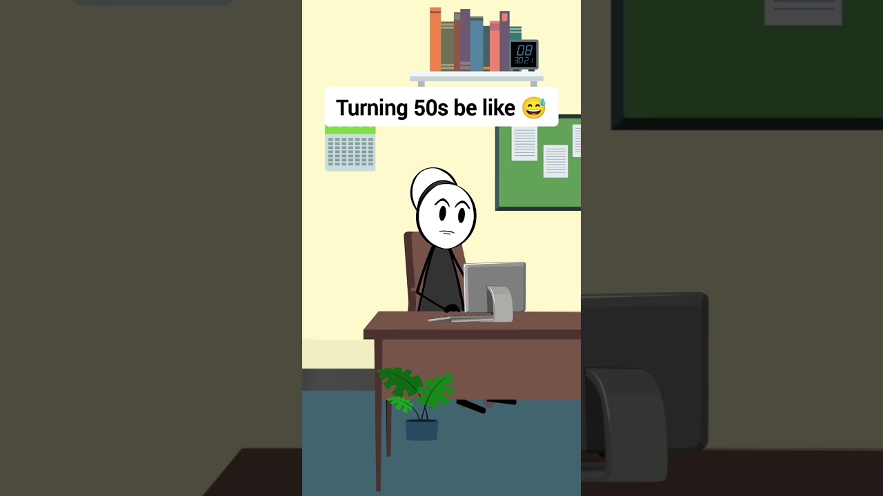 Turning 50s be like 😅 #animation #funnyvideo #gplus #comedy