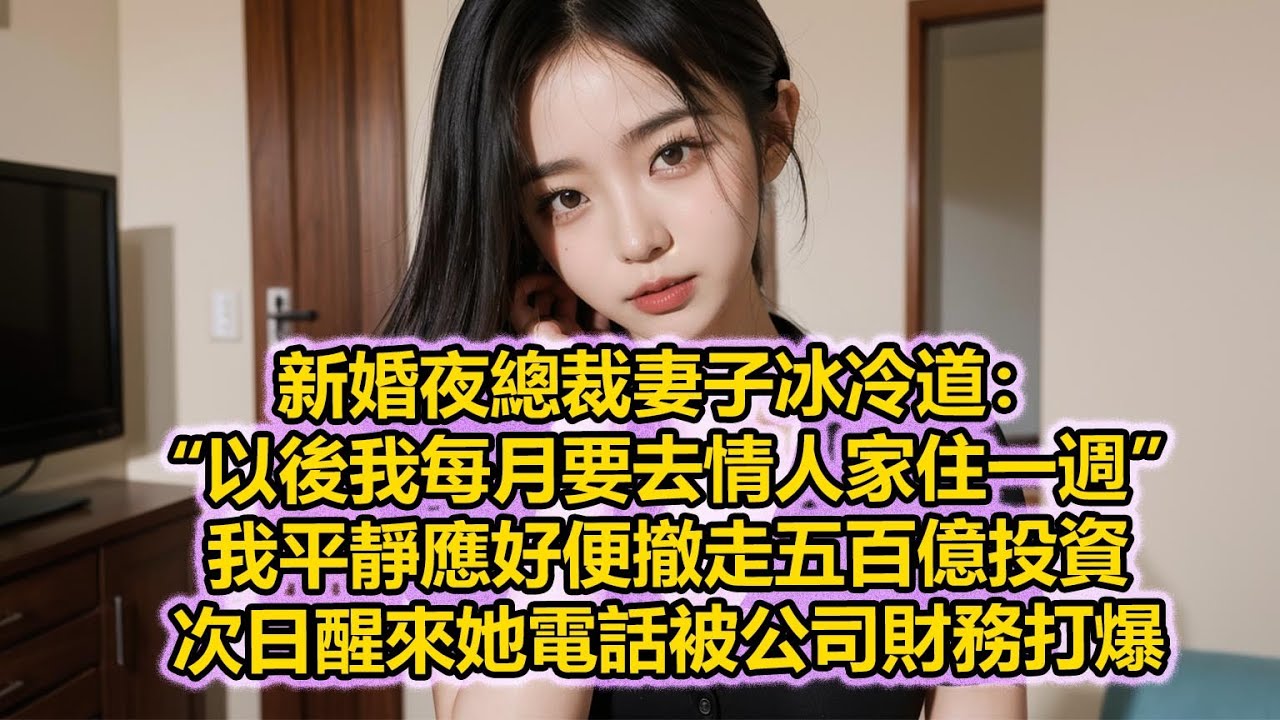 新婚夜總裁妻子冰冷道：“以後我每月要去情人家住一週”，我平靜應好便撤走五百億投資，次日醒來她電話被公司財務打爆