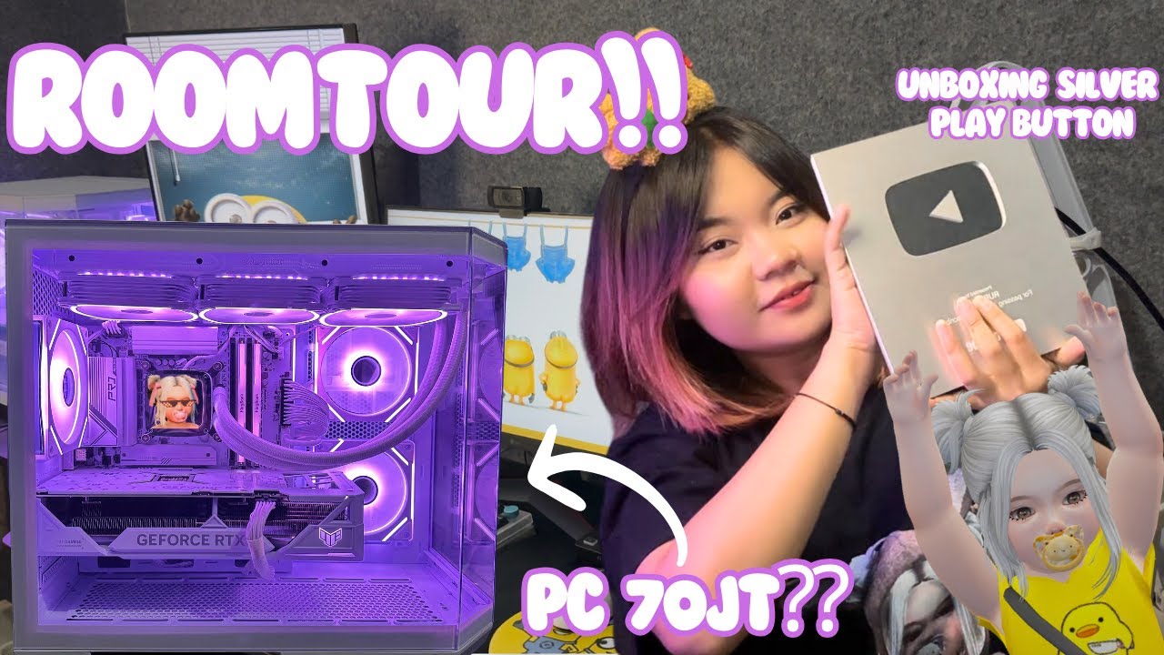 ROOM TOUR SPESIAL RUBYCHU 100K SUBSCRIBER  + UNBOXING SILVER PLAY BUTTON GAMERS INDONESIA !!