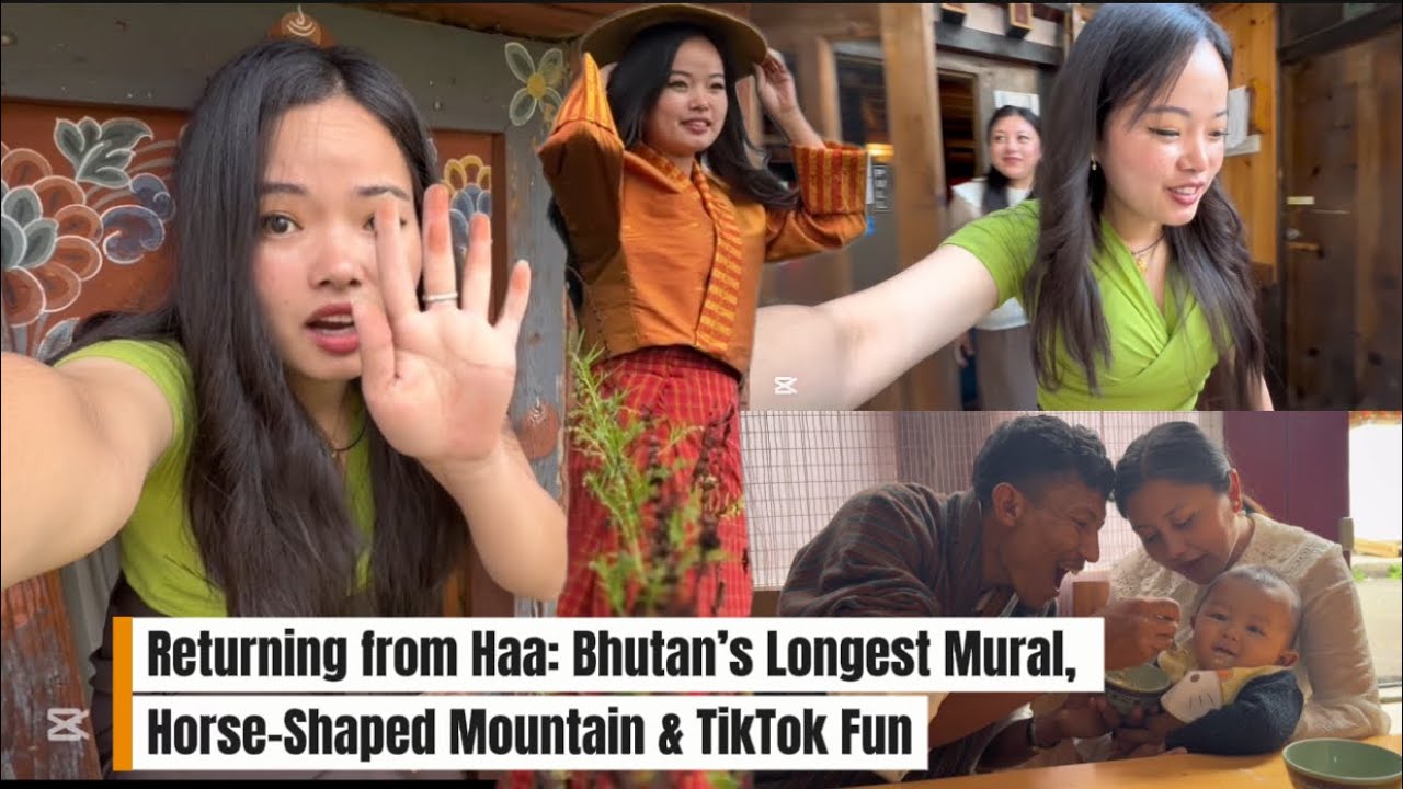 Bhutan’s Longest Mural Painting,HorseShaped Mountain & TikTok Shooting@BhutaneseDreamer @Sunujigsen 