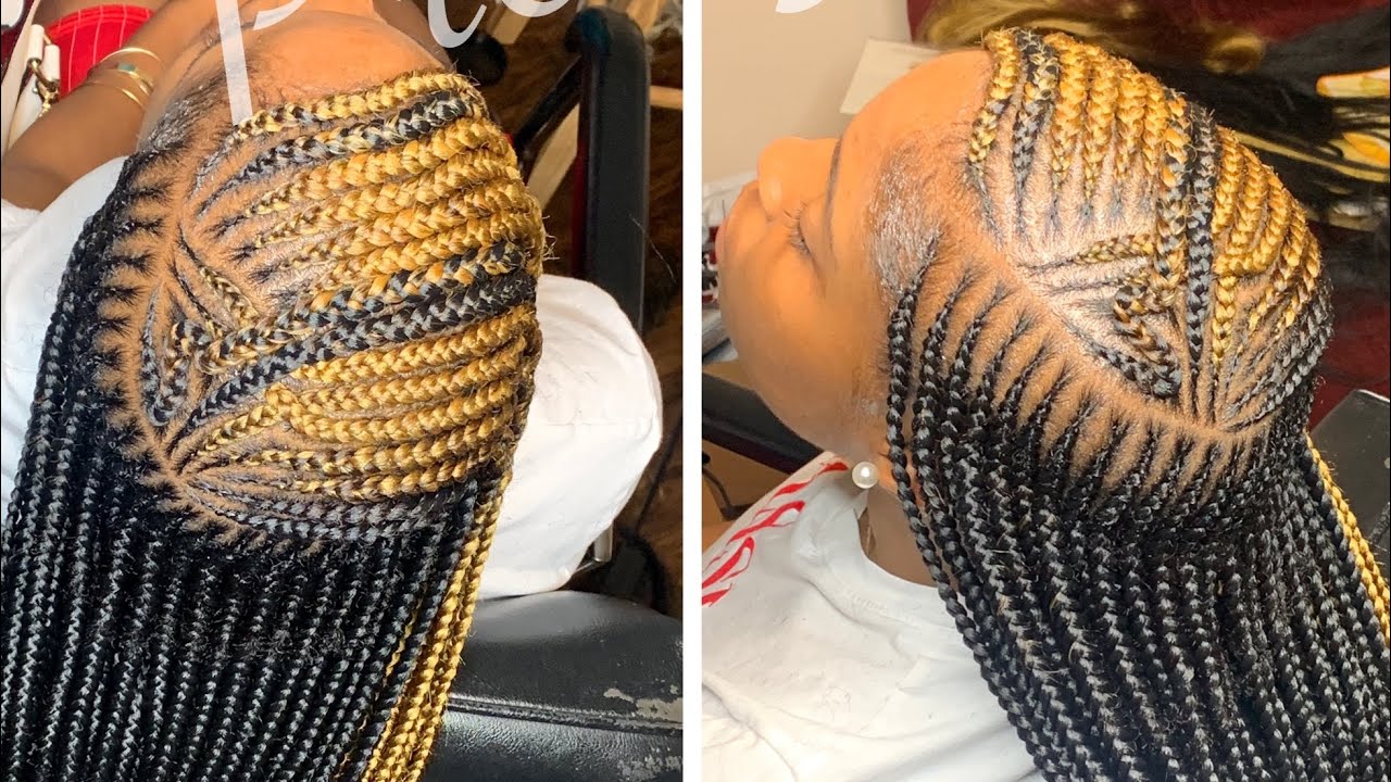Two layered braids...with a patch of blonde