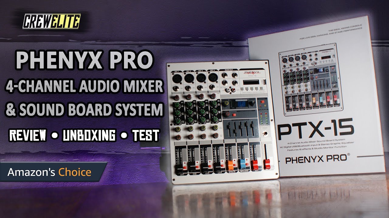 Phenyx Pro - PTX-15 Budget 4 Channel Audio Mixer & Soundboard System | With DJ Test [REVIEW]
