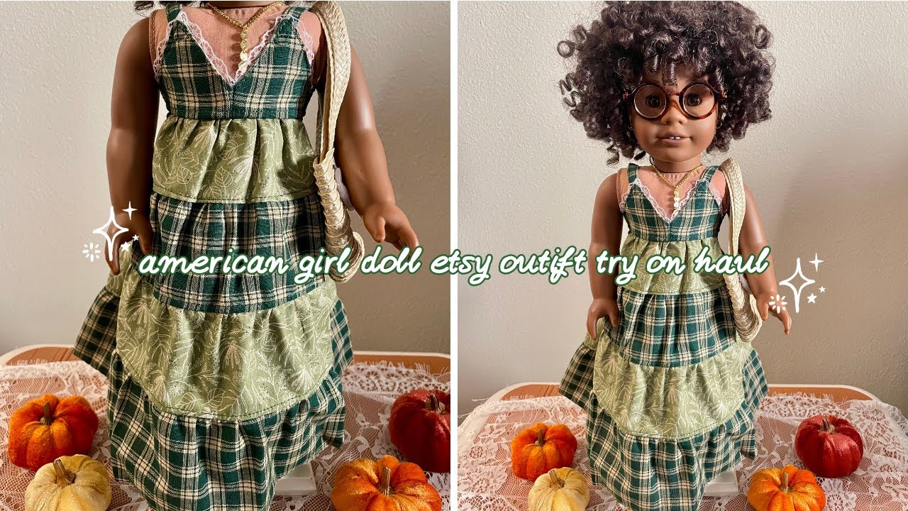 Примерка нарядов для куклы American Girl на Etsy.