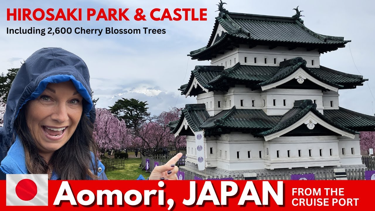 Aomori, Japan Cruise Port - Hirosaki Park & Castle. Famous spot to view 2,600 Cherry Blossom Trees