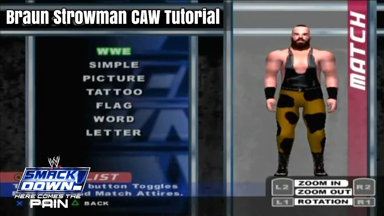Braun Strowman CAW Tutorial For WWE SmackDown! Here Comes The Pain