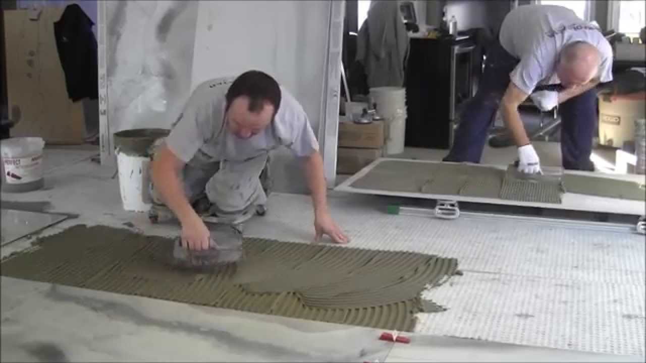 How to install porcelain tiles 3'x6' (80cm x 180cm)
