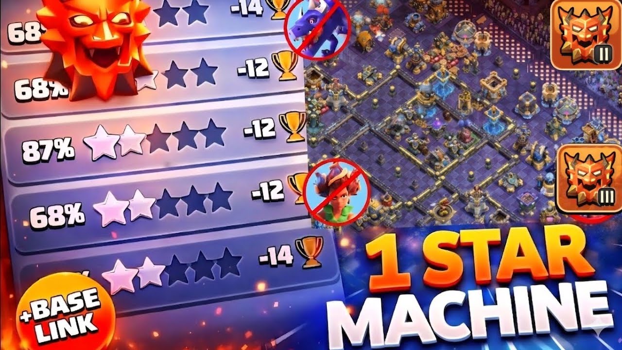 99% 1 STAR Can't Beat This Toxic  LEGEND+RANKED +WAR BASE Highly tested Th18|Anti 3 star 