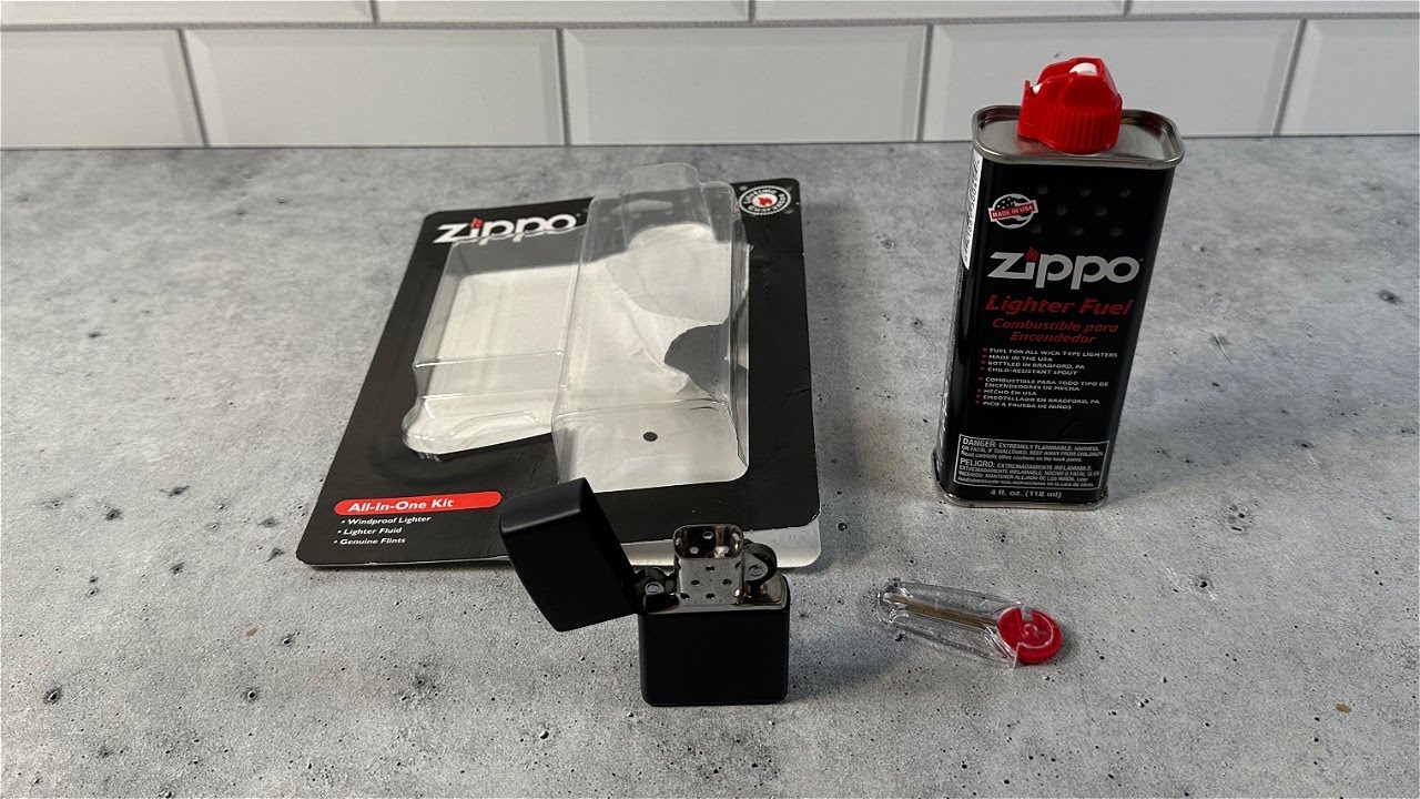 Zippo All-in-One Kit with Matte Black Windproof Lighter