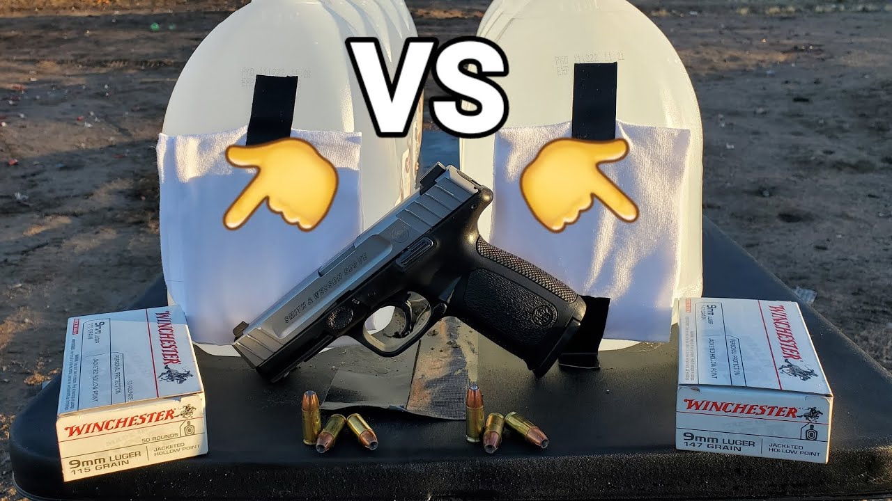 9mm winchester white box jhp 115 grain vs 147 grain (s&w sd9ve)