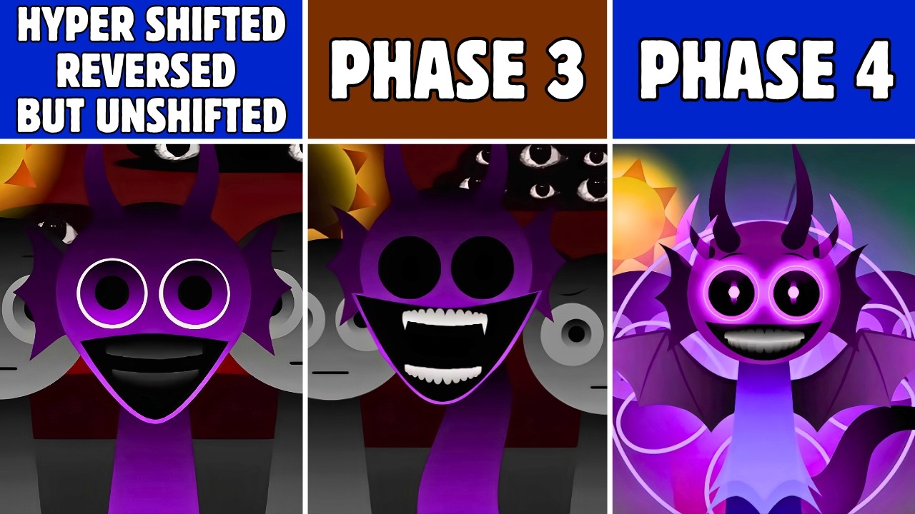 Sprunki Hyper Shifted (Reversed) but Unshifted &ndash; Phase 2 vs Phase 3 vs Phase 4