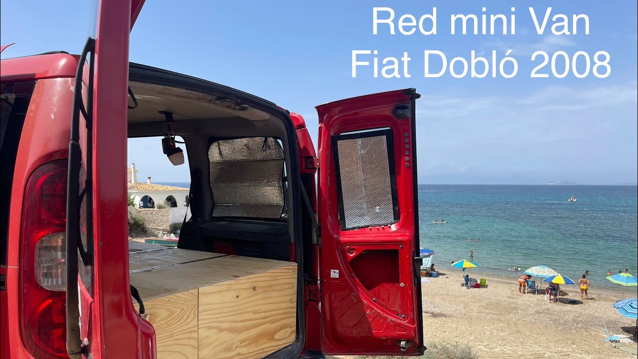 Red mini Van - Fiat Dobló camperizzato fai da te - micro camper conversion - info in descrizione
