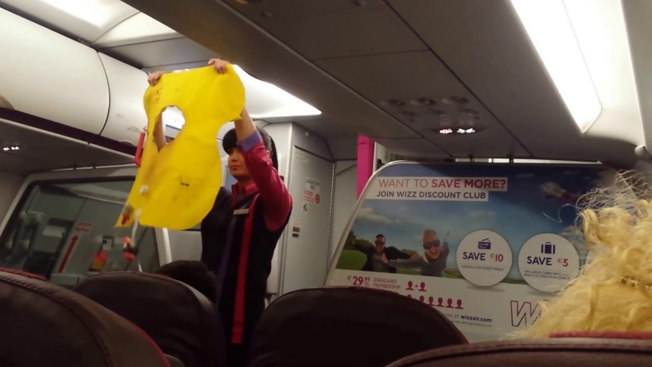 Wizz Air Safety Demonstration in Košice International Airport (KSC) to London Luton Airport (LTN)