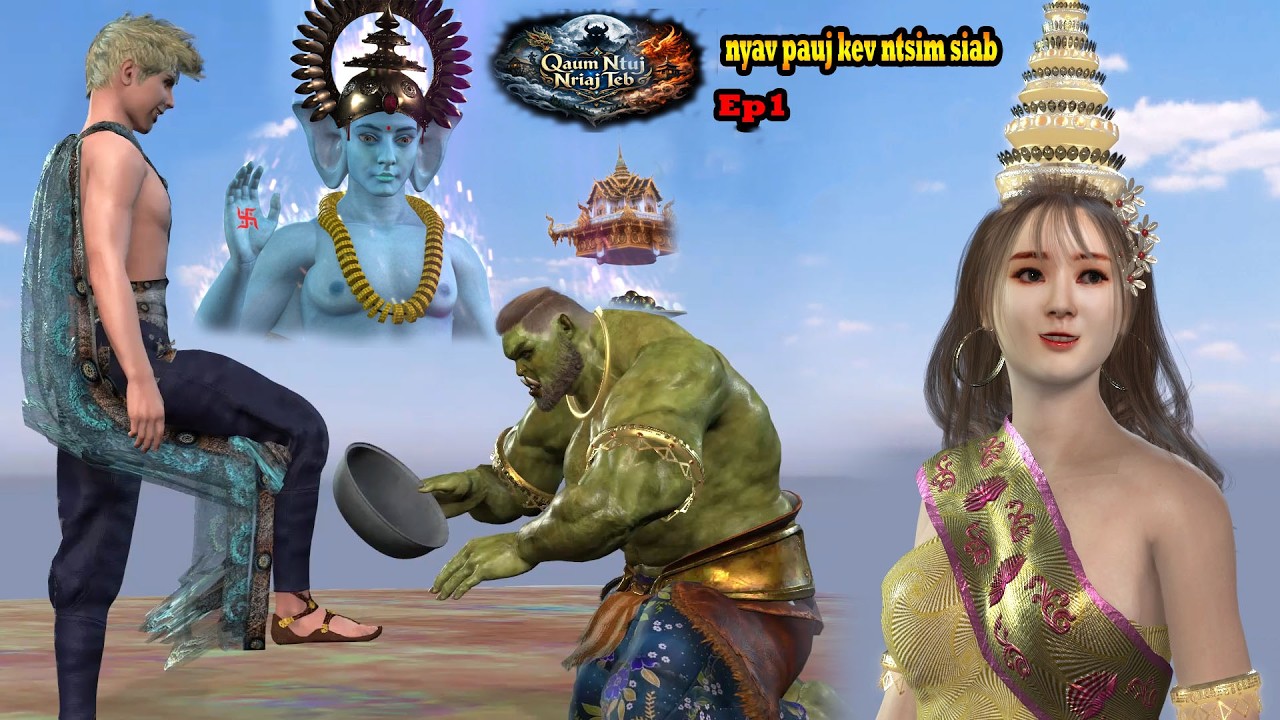 qaum ntuj nriaj teb daim ep1 hmoob hmong animation 3d