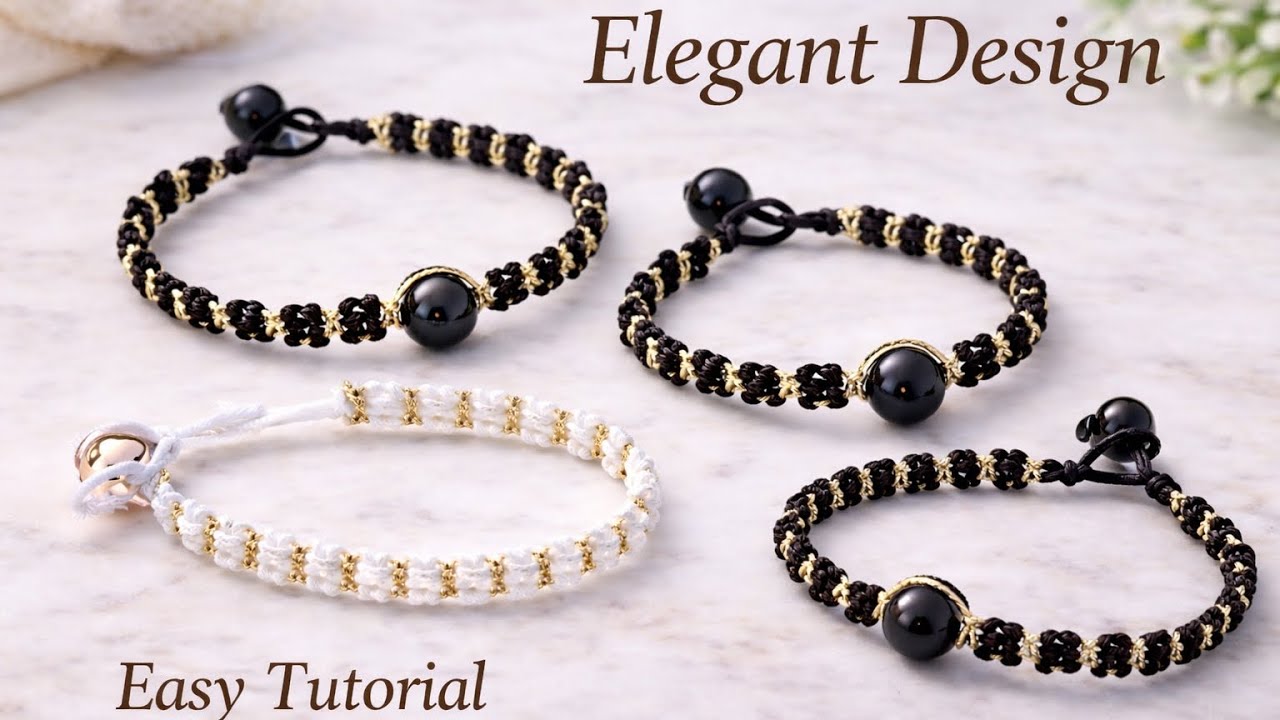 Elegant Beaded Macrame Bracelet Design | Easy Tutorial ✨