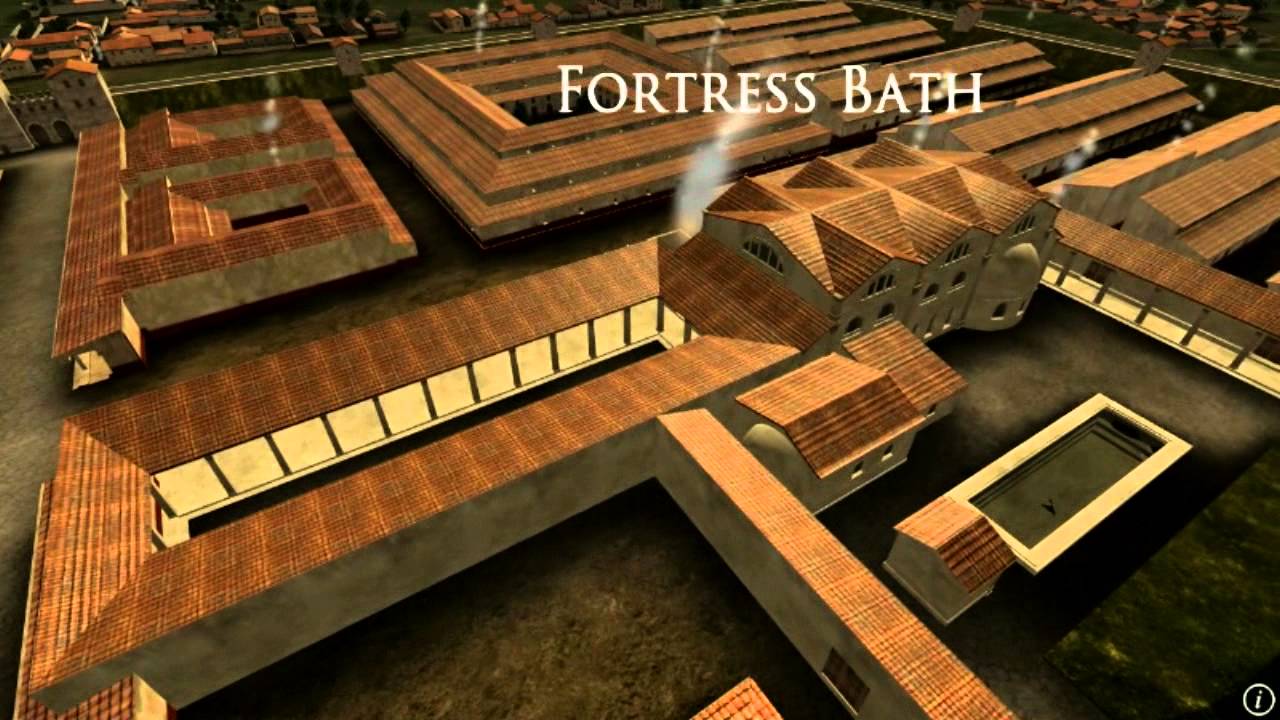 Animation of ancient Roman Fort in Caerleon, Wales