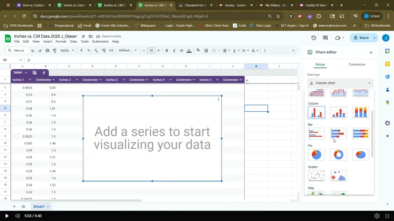 Creating Trendlines in Google Sheets
