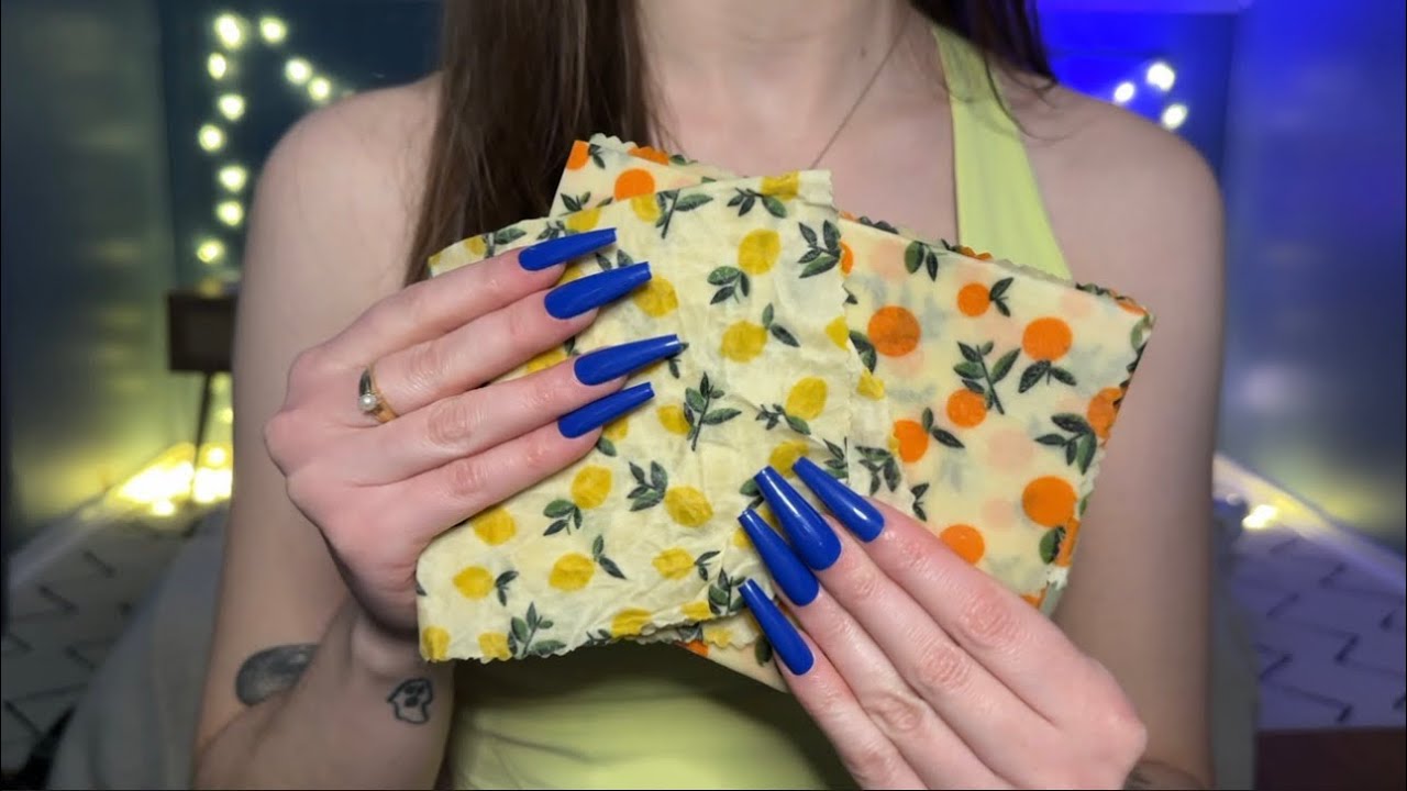 Tapping & Scratching on Beeswax Wrap 🐝 No Talking ASMR