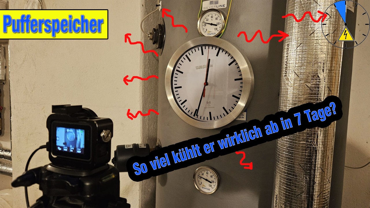Wie viel Energie verliert ein Pufferspeicher in einer Woche? Tag? Zeitraffer