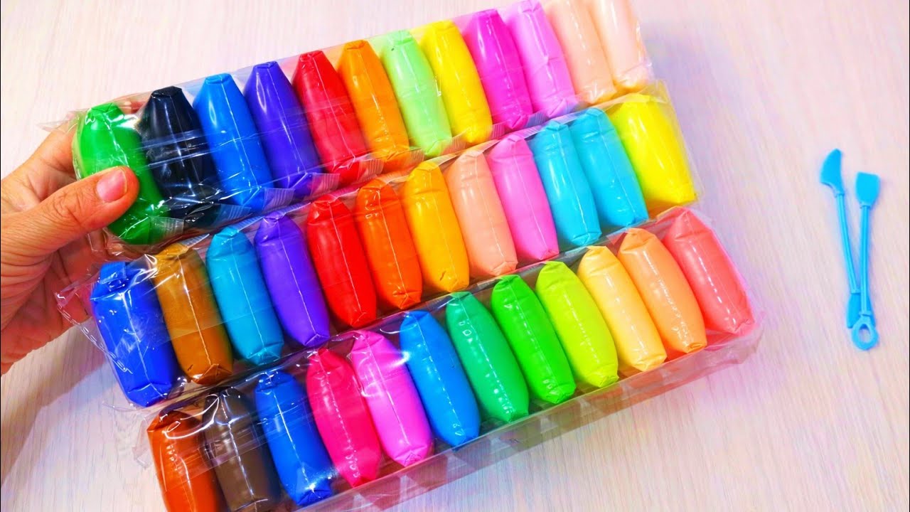 Satisfying Super Air Clay Unboxing & Color Mixing #clay #satisfying  