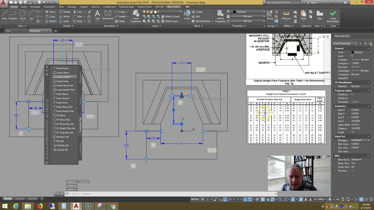 AutoCAD Brick Fireplace Dynamic Block