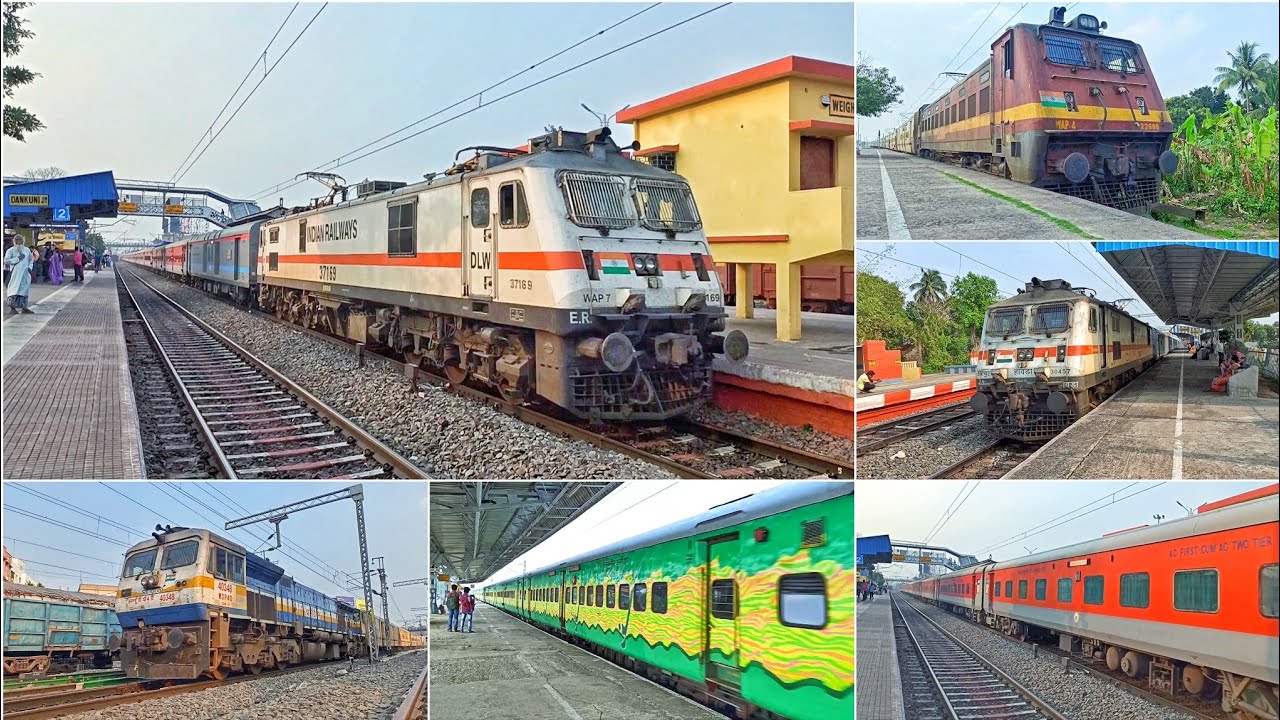RAJDHANI+ Yuva+ Shatabdi+ Poorva+ Saraighat+ Garba Express High Speed Action On HWH - BWN Chord Line