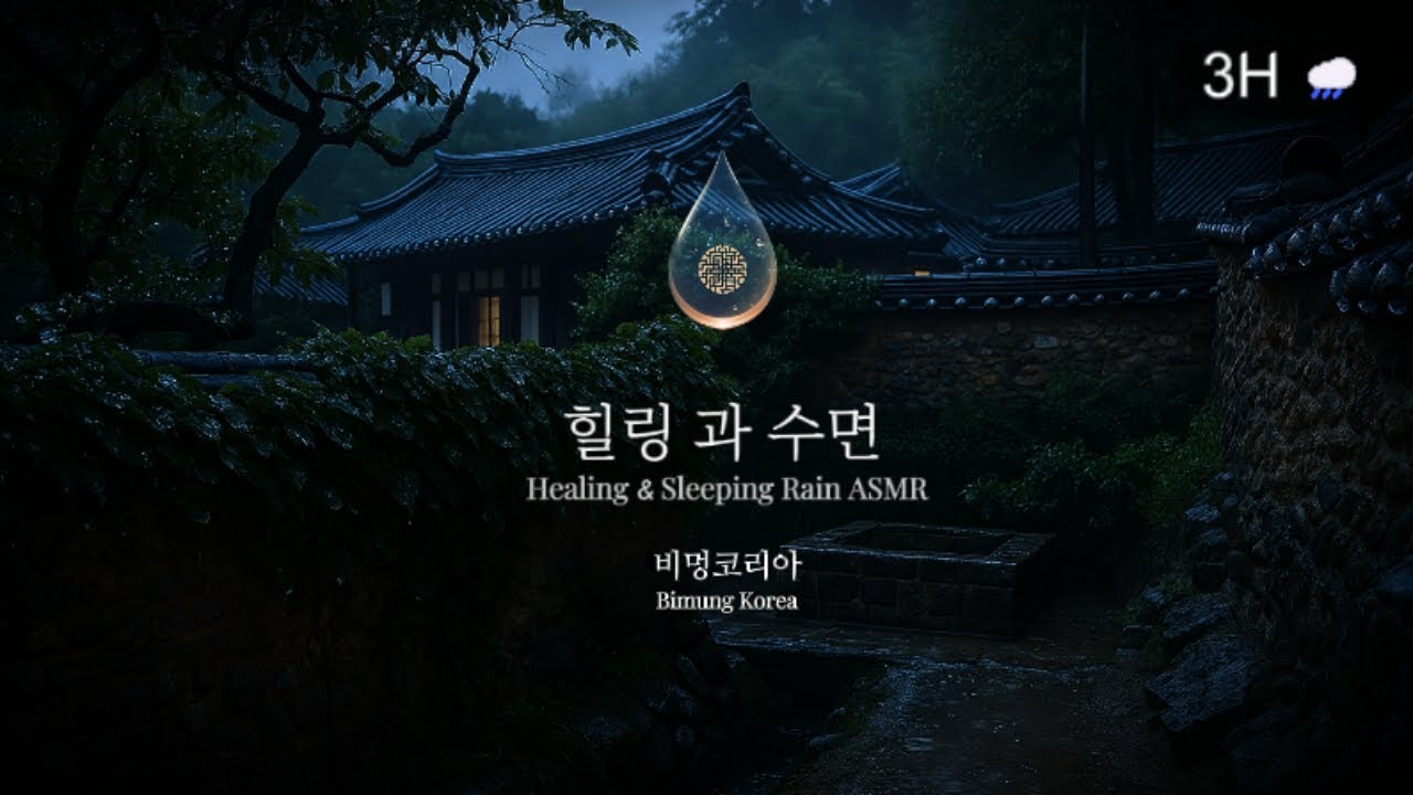 🌧️ 한옥 돌담 빗소리 3시간 ASMR | 숨 고르는 빗소리 Rain Sound for Study & Focus