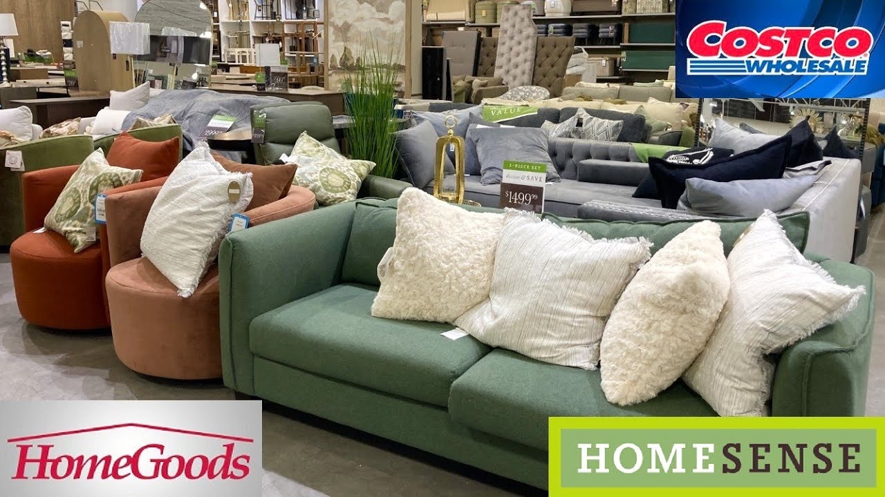 HOMEGOODS HOME SENSE COSTCO FURNITURE SOFAS CHAIRS TABLES SHOP WITH ME SHOPPING STORE WALK THROUGH
