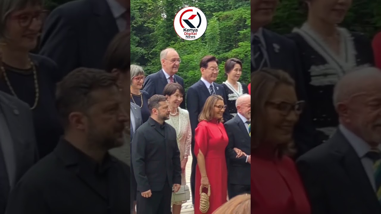 President Ruto & First Lady Rachel pose for a photo with world leaders in France during G7 Summit