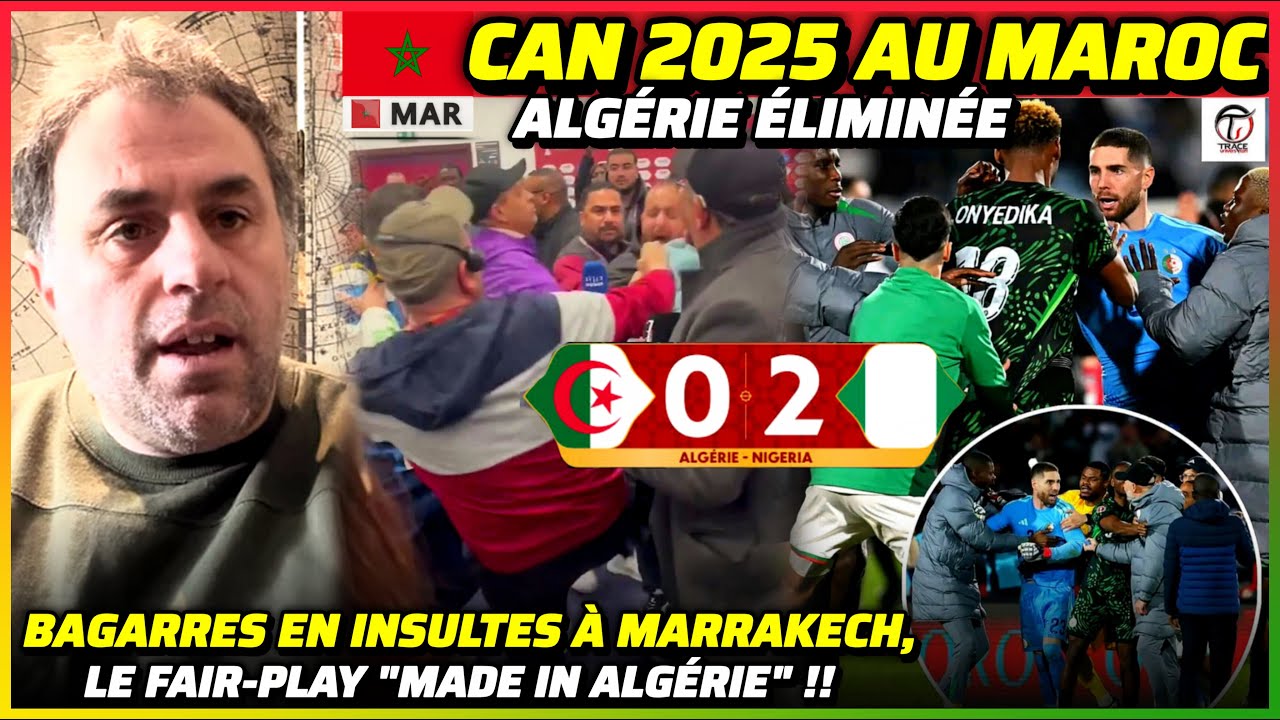 🛑 CAN 2025 AU MAROC : l'Alg&eacute;rie &Eacute;limin&eacute;e .. Bagarres et Incivilit&eacute;s au Stade !! #maroc #algerie #can