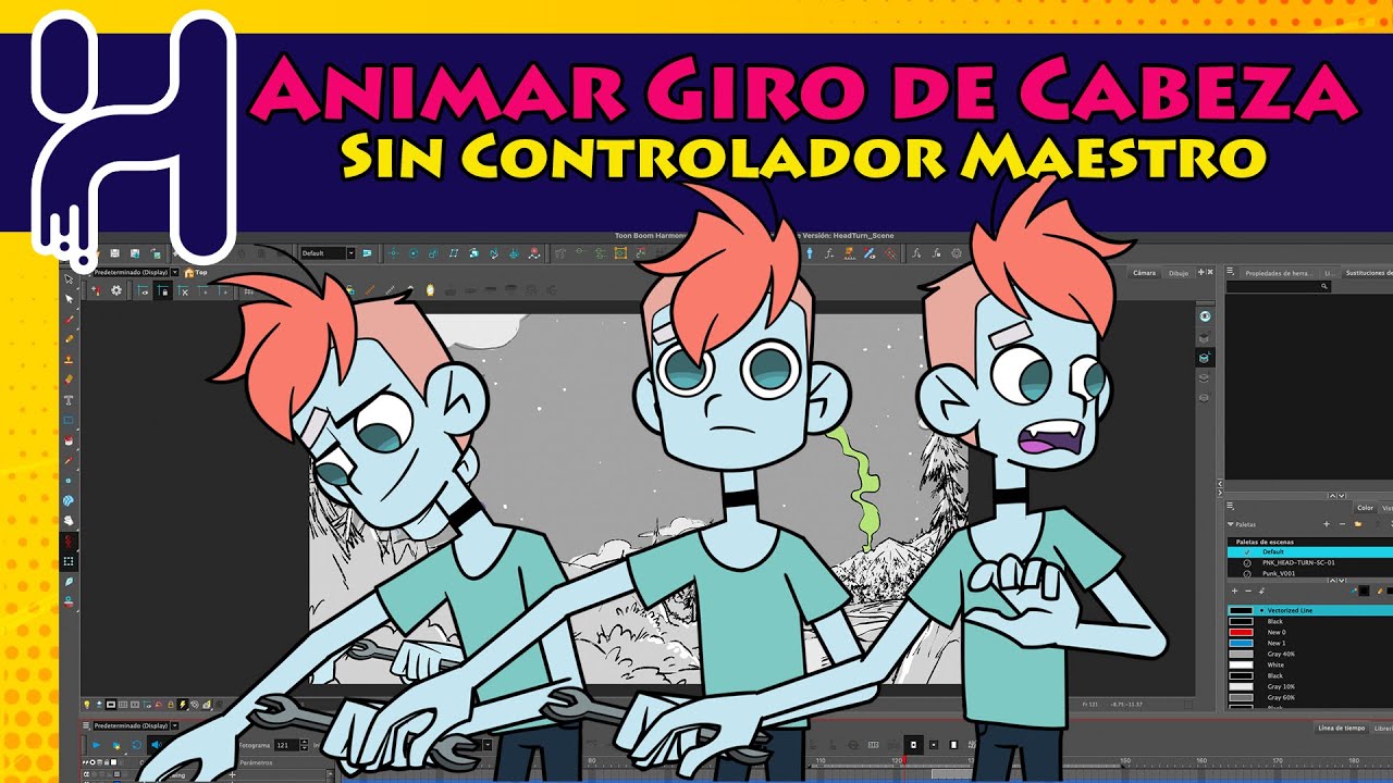 Animar Giro de Cabeza Sin Control Maestro - ToonBoom - Rig Mixto
