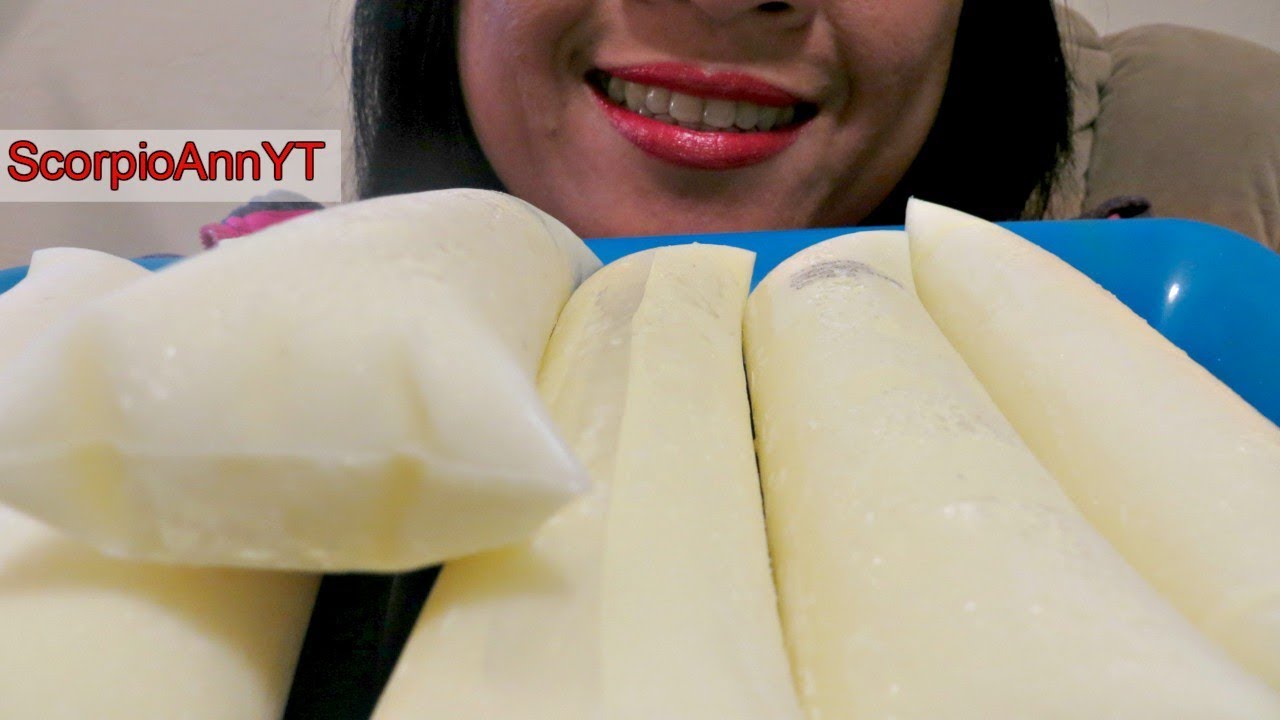 ASMR Eating Pineapple Ice Pop Mexico Bolis De Crema Ice Candy