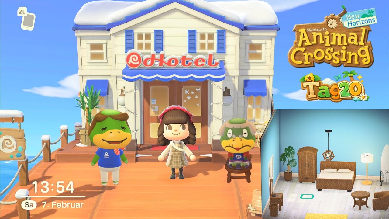 Tag 20 auf der Insel! Hoteleröffnung und Zimmer designen | Animal Crossing New Horizons