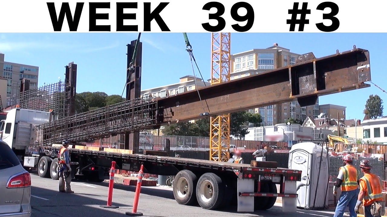 Steel beam placement, bonus raw footage from Ⓗ Week 39 (construction clips set #3)