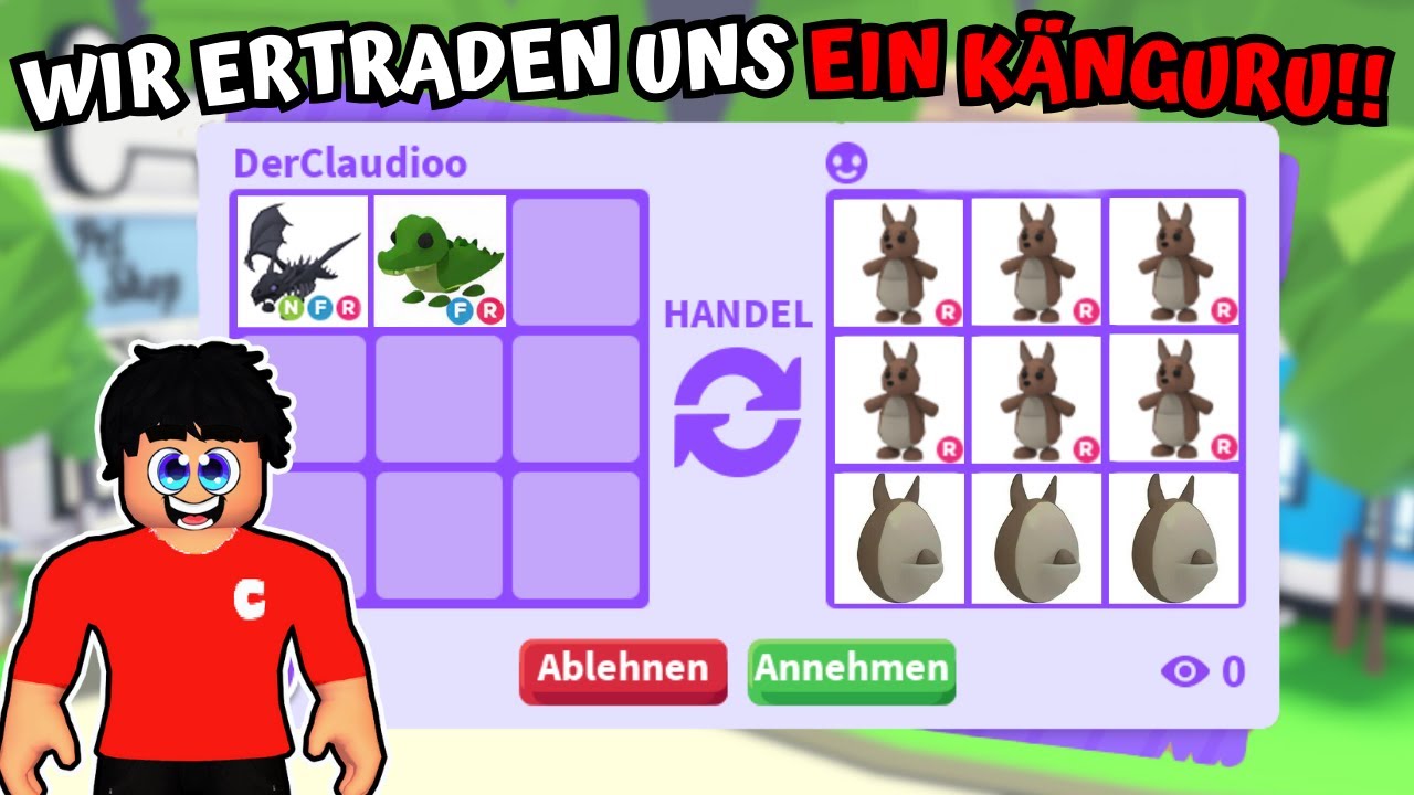 WIR ERTRADEN UNS KÄNGURU, ERDBEER FLEDERMAUS UND NOCH MEHR! | Adopt Me Trading Video