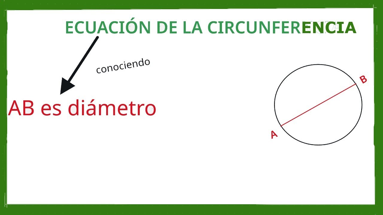Ecuación de la circunferencia CONOCIENDO el DIÁMETRO (Ejercicio 3)